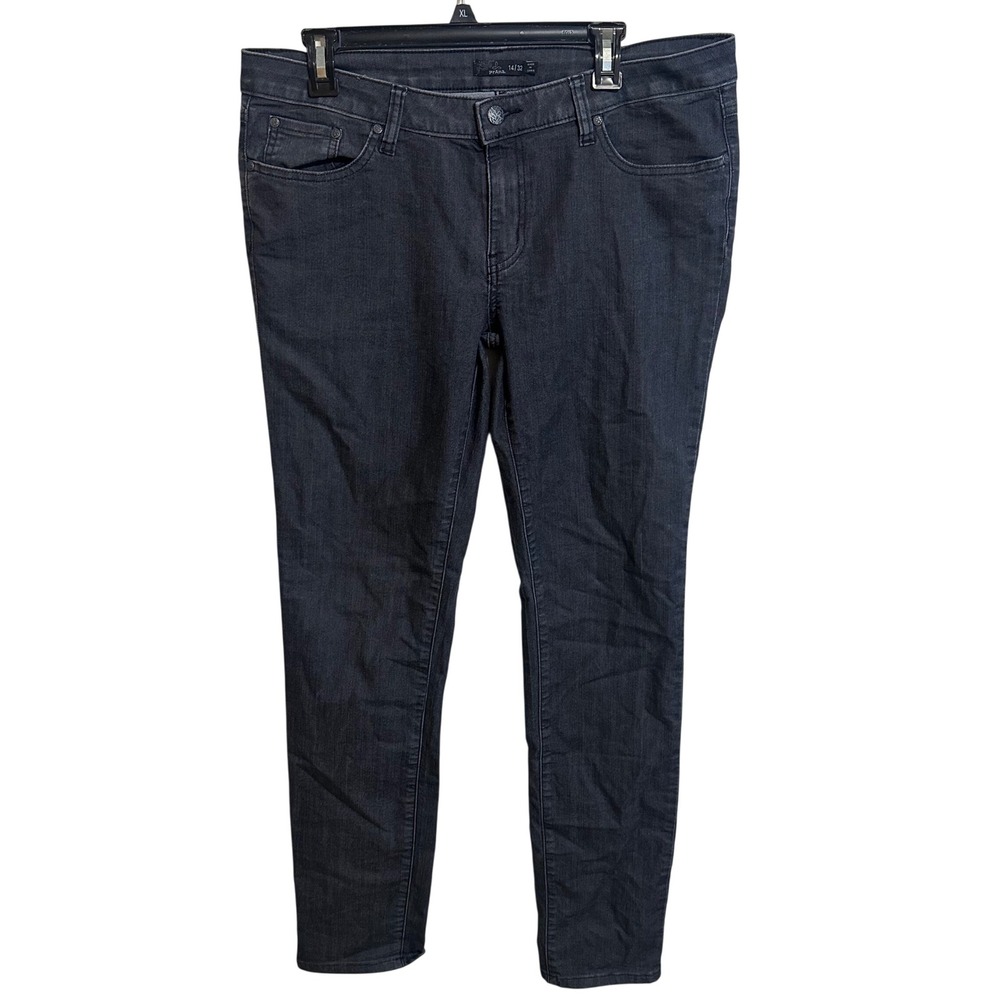 Prana Kara Jeans Womens 14/32 Black Denim Skinny Leg Outdoor Stretch Pants